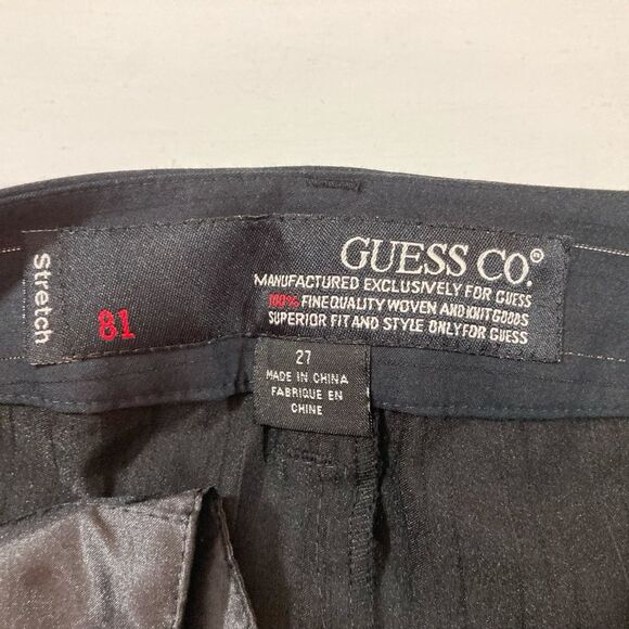 Guess Skirt Women's Size 27 Black Pinstripe Mini Pencil Straight Office Work - Picture 7 of 9